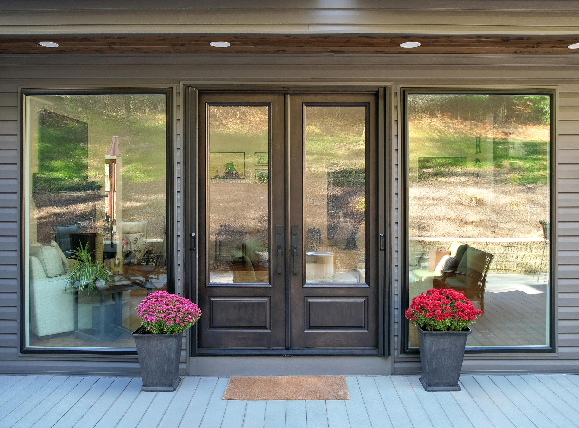 8 Foot Signet Cherry 440 1P French Door Coffee Bean Endure Coal Black Picture Windows